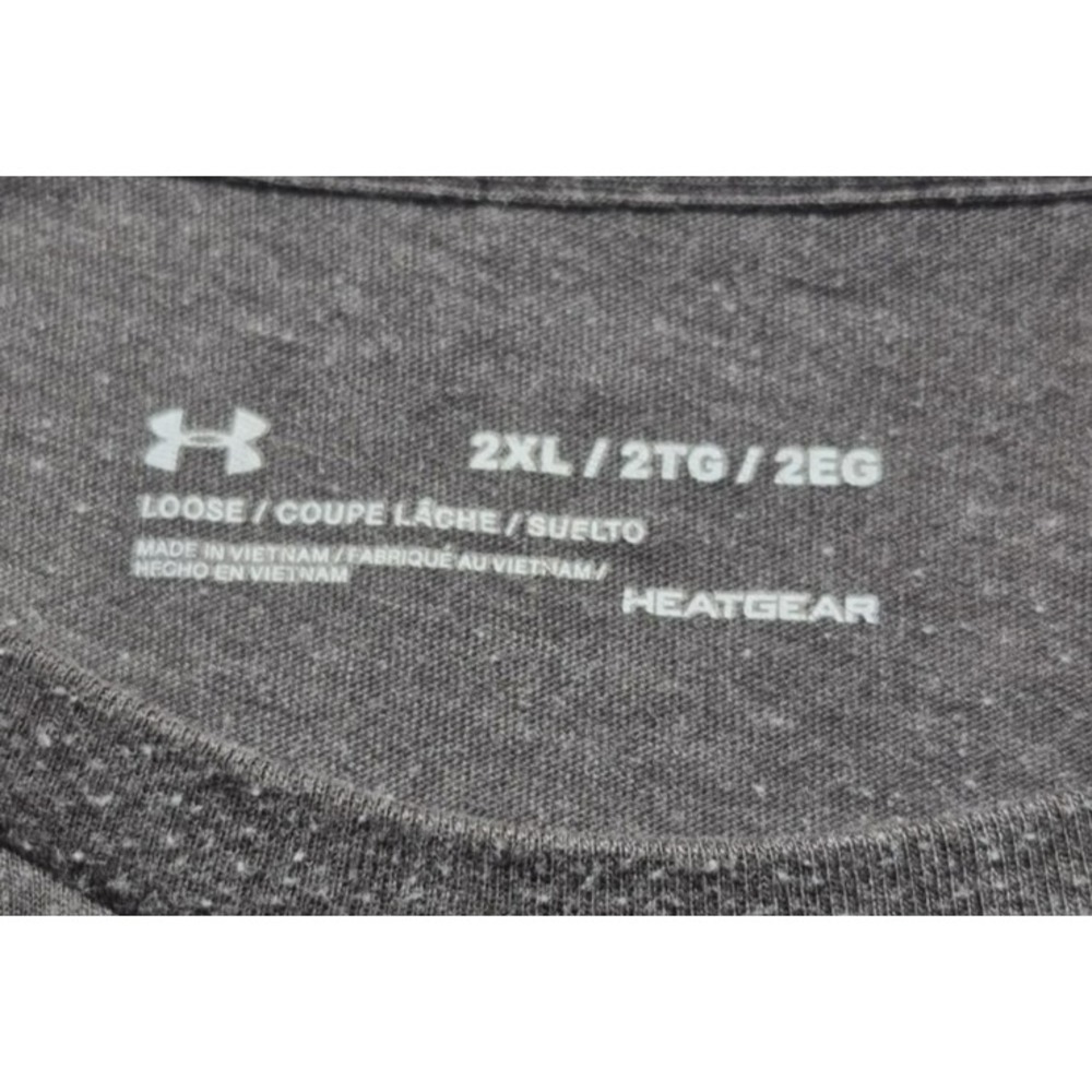 Under Armour Heat Gear Loose fit men's gray logo graphic t-shirt sz. 2XL - Picture 3 of 10